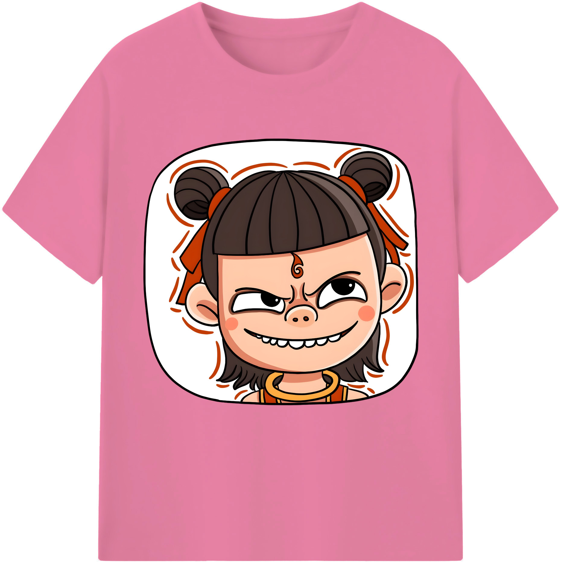 （画像用） Ne Zha 2 ナタ 魔童の大暴れ 綿100％半袖Tシャツ（フロントプリント）